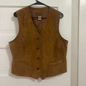 Pendleton Leather Vest L